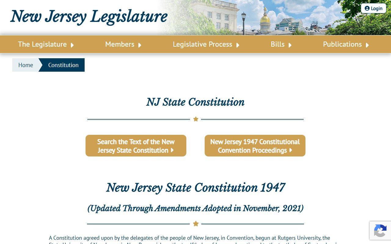 New Jersey Constitution page behind Ocean County court records authority