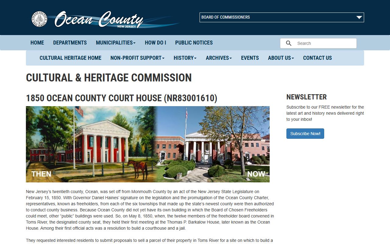 Historic Ocean County Superior Court courthouse at 118 Washington Street Toms River New Jersey