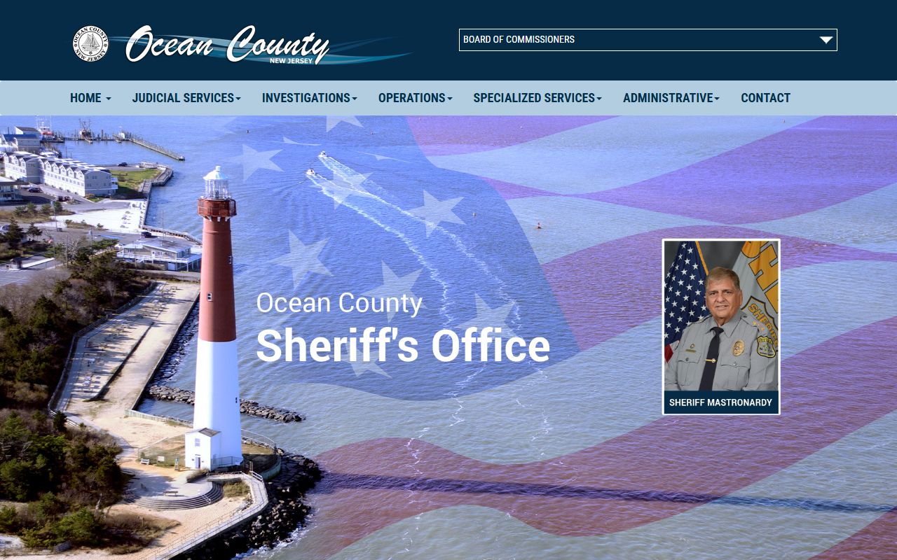 Ocean County warrant search starting point on the Sheriff's Office homepage